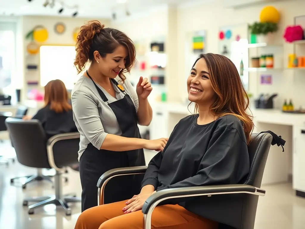 A person undergoing a professional image makeover, showcasing the transformation of appearance and confidence.